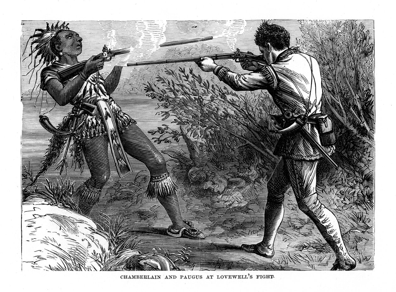 Chamberlain és Paugus a Lovewells Fightban, 1725, 1872 alkotó: Unbekannt