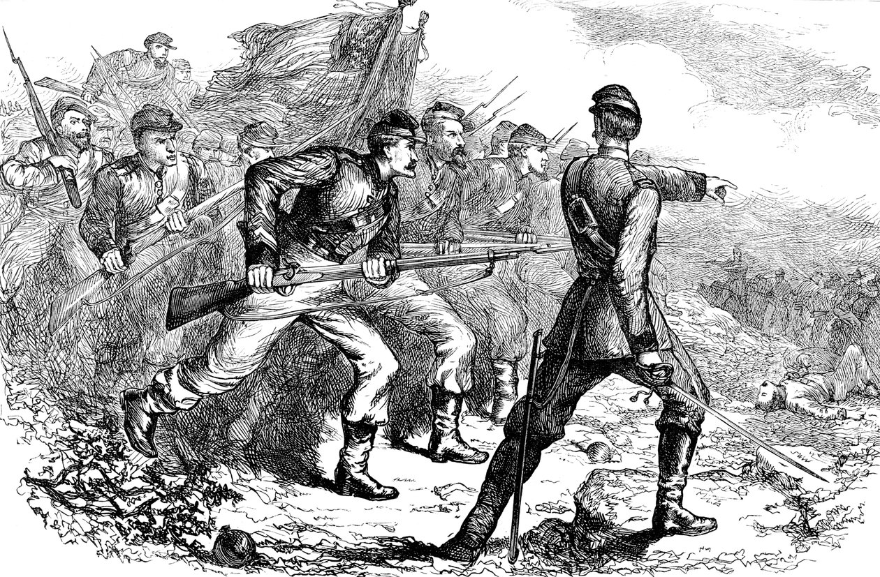 A szövetségi vádak Corinth-ban, amerikai polgárháború, 1880 alkotó: Unbekannt