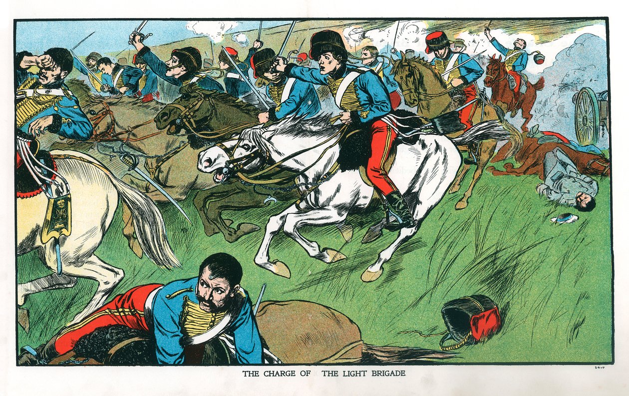 A könnyű brigád balaclavi rohama, krími háború, 1854. október 25., XX. század eleje alkotó: Unbekannt