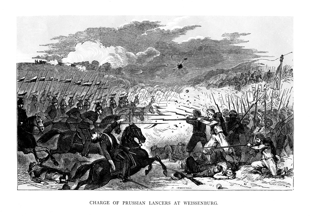A porosz lándzsások vádja Weissenburgban, 1870, 1875 alkotó: Unbekannt