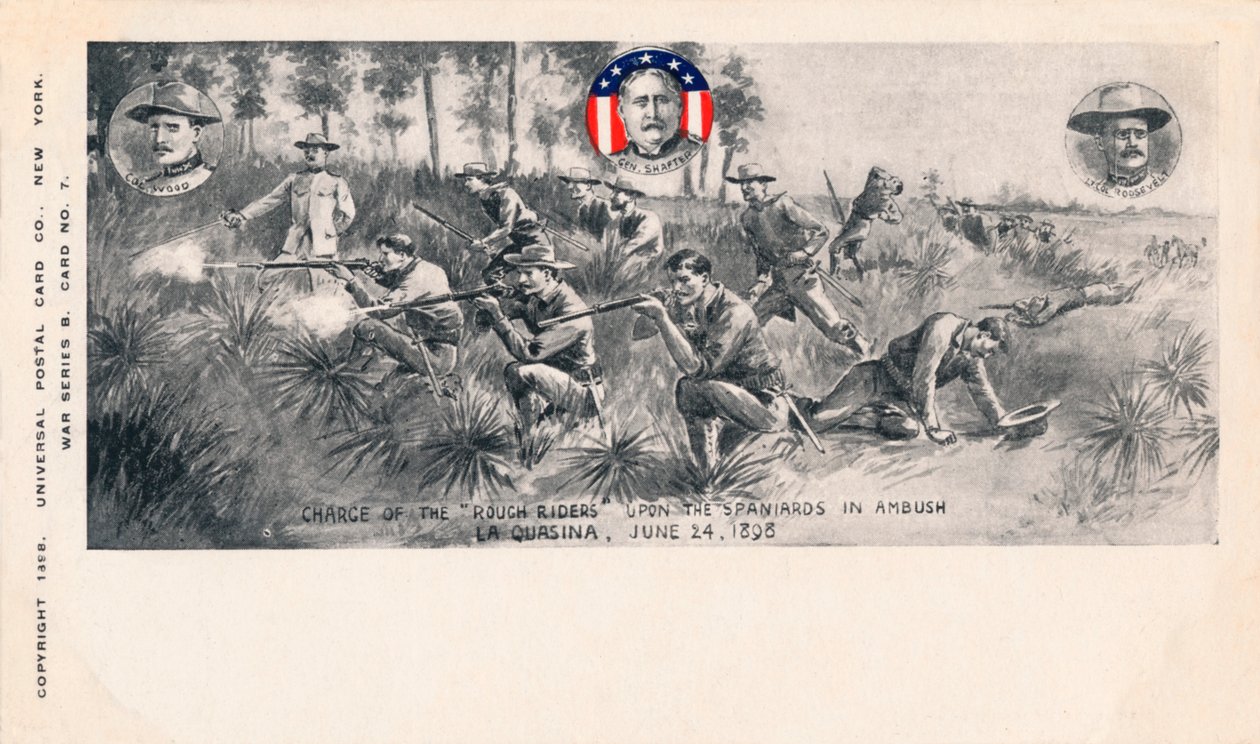 A durva lovasok vádja a spanyolok ellen Ambush-ban, La Quasina, 1898. június 24., 1900. alkotó: Unbekannt