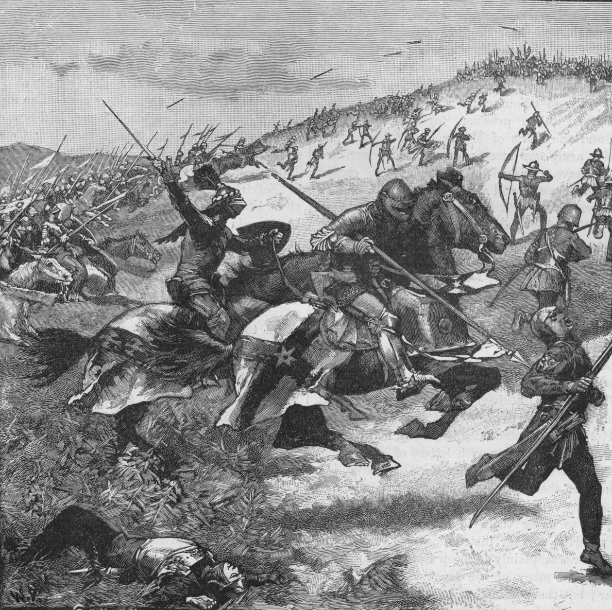 A skótok vádja a Homildon Hill-i csatában, Northumberland, 1402 1905 alkotó: Unbekannt