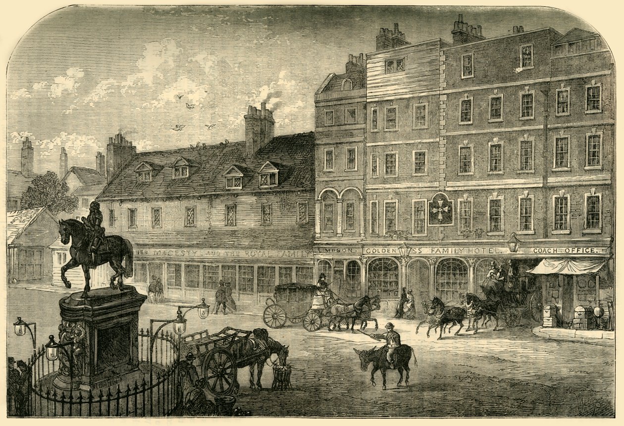 Charing Cross a Northumberland House-ból 1750-ben, 1881-ben. alkotó: Unbekannt