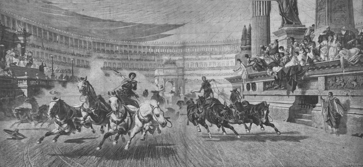 Szekérverseny a római Circus Massimusban, 19. század alkotó: Unbekannt