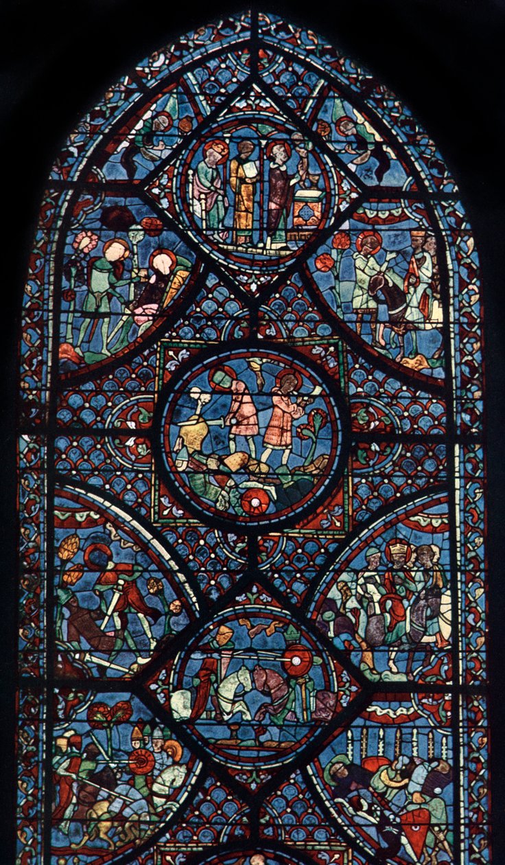 Charlemagne Window, Chartres-i katedrális, Franciaország, 1225 alkotó: Unbekannt