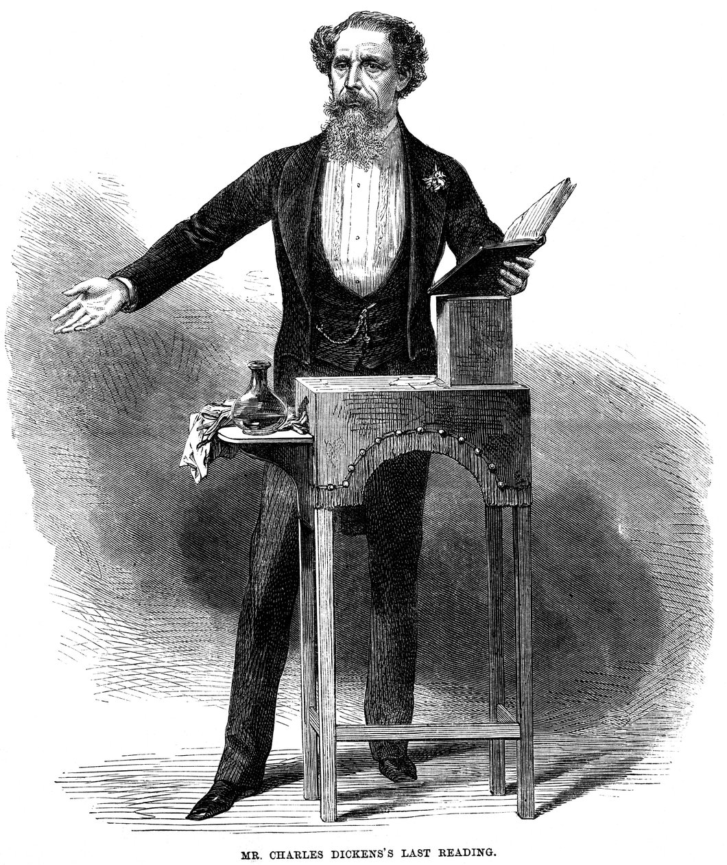 Charles Dickens 1812-70 utolsó nyilvános felolvasását a londoni St James