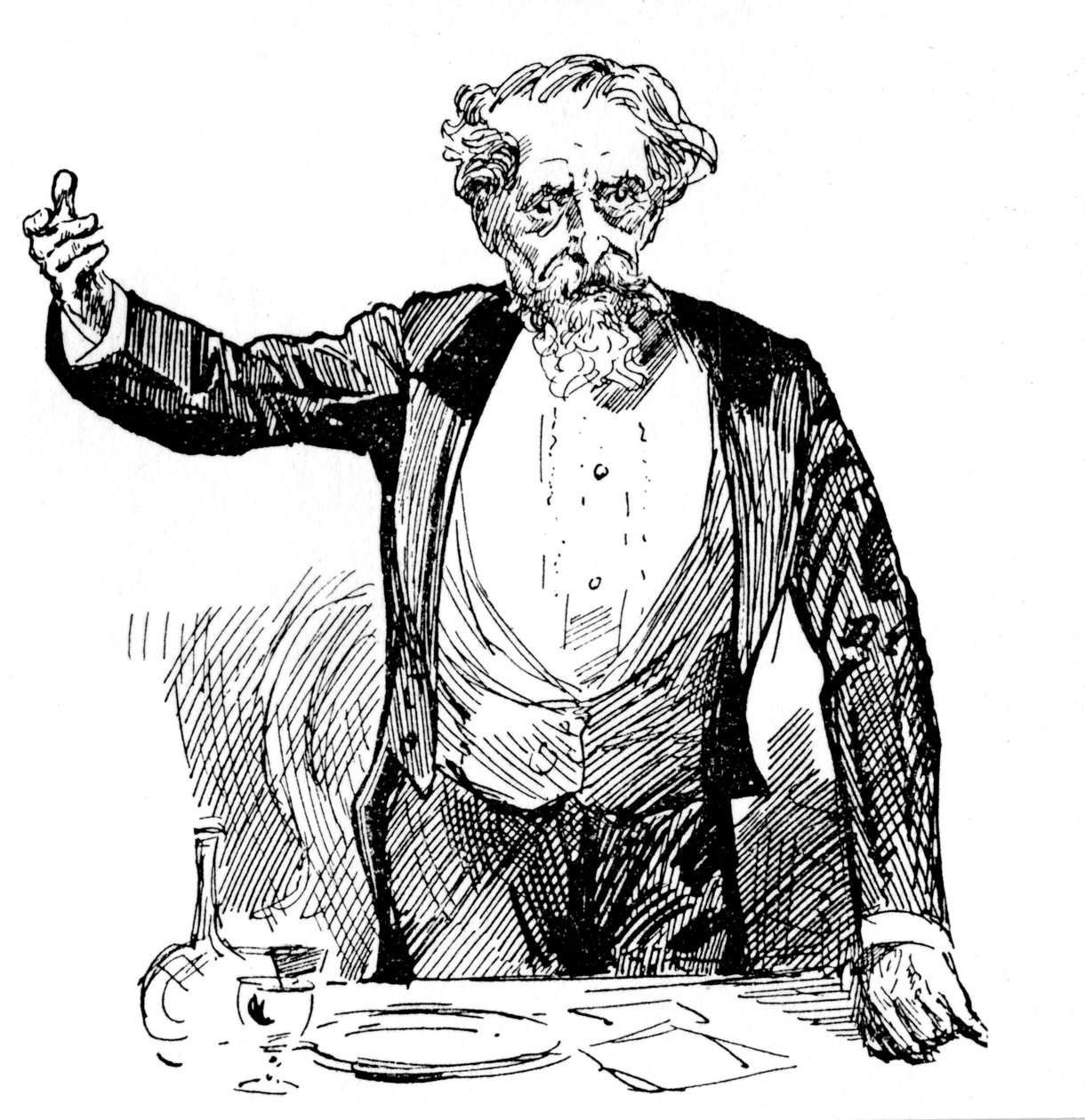 Charles Dickens vacsora utáni beszédet mond, 1860-as évek alkotó: Unbekannt