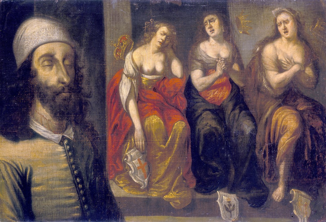 „I. Károly a kivégzése után felvarrt fejjel”, 1660-as évek alkotó: Unbekannt