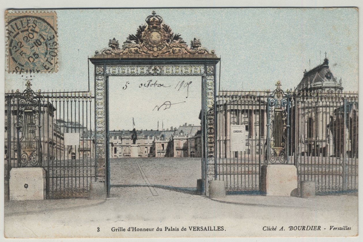Chateau de Versailles: tiszteletrács – 1905-ös képeslap alkotó: Unbekannt