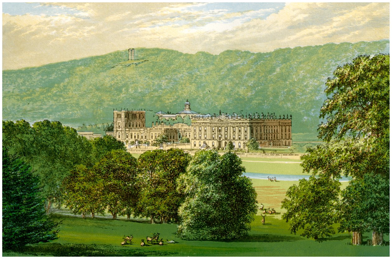 Chatsworth House, Derbyshire, Devonshire hercegének otthona, 1880 alkotó: Unbekannt