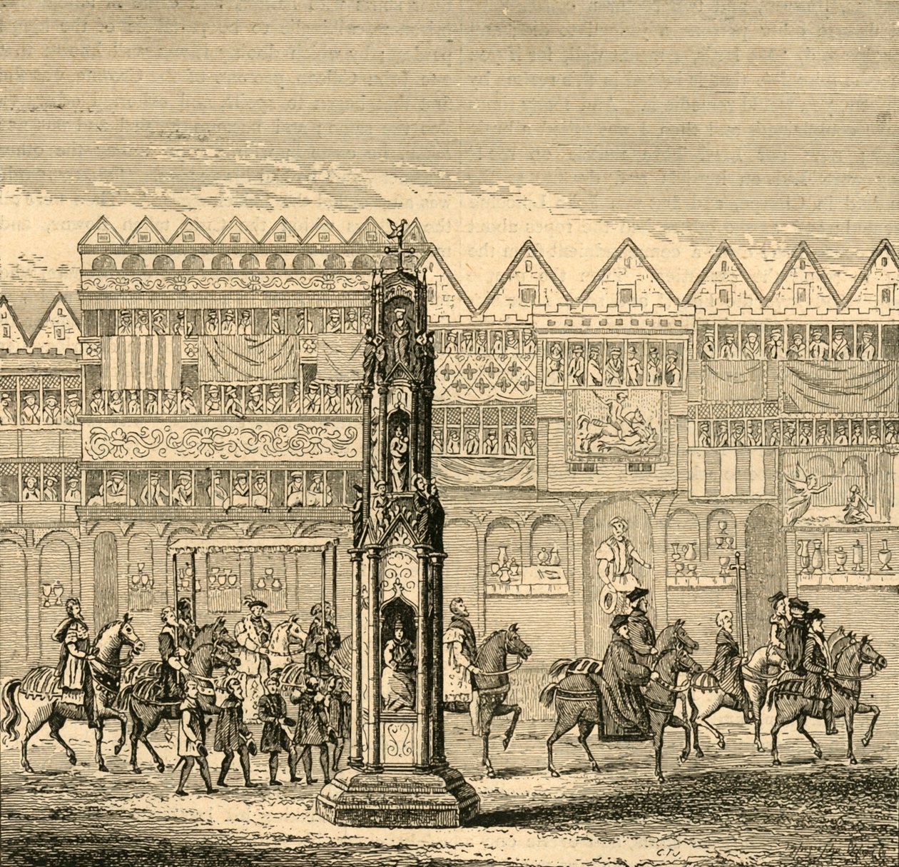 Cheapside Cross, ahogyan 1547-ben, 1897-ben jelent meg. alkotó: Unbekannt