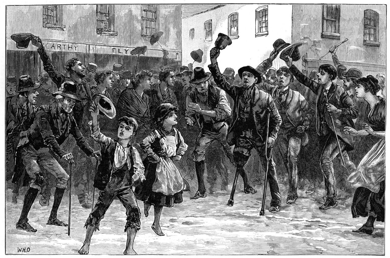 Örvendetes Lord Randolph Churchills nevét lemondásának hallatán, Loughrea, Írország, 1887 alkotó: Unbekannt
