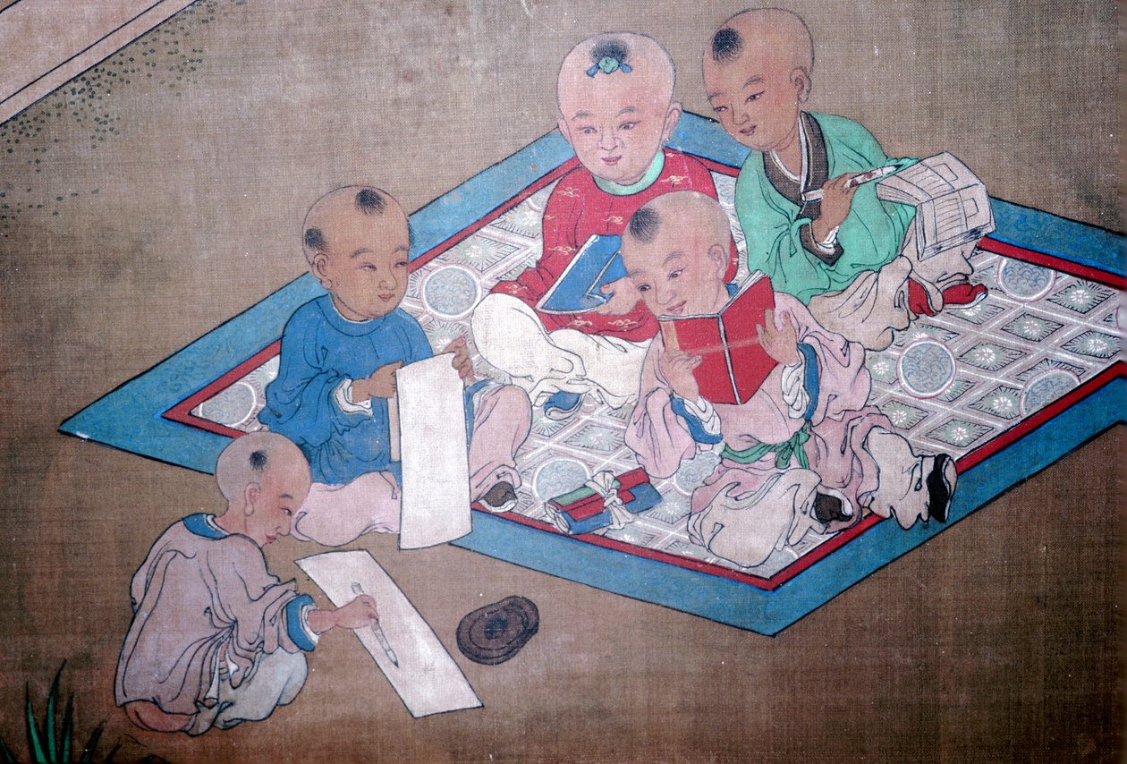 Gyerekek játszanak, japán festészet, 18. század alkotó: Unbekannt