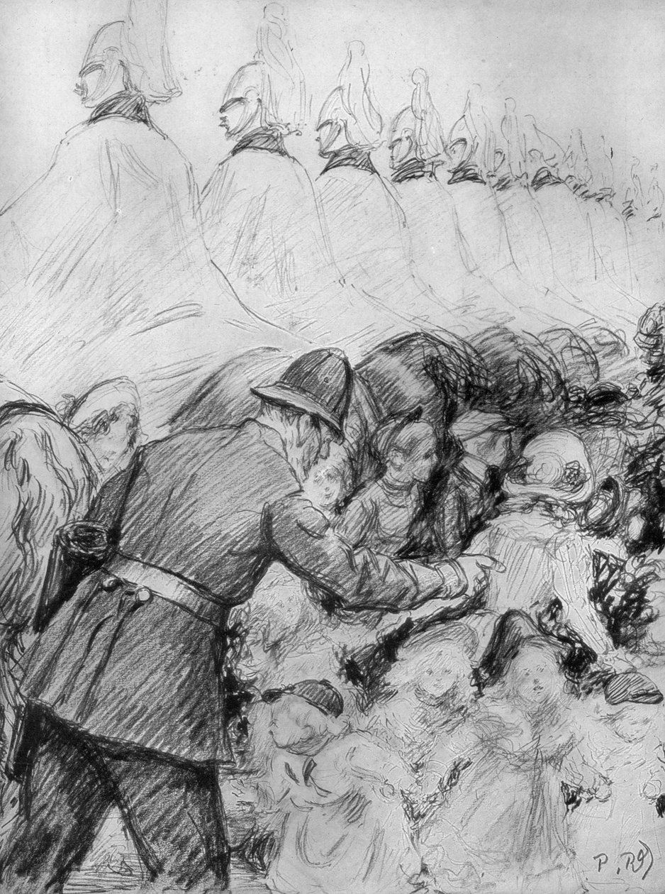 Gyerekek a tömegben V. György király kikiáltásakor, 1910 alkotó: Unbekannt