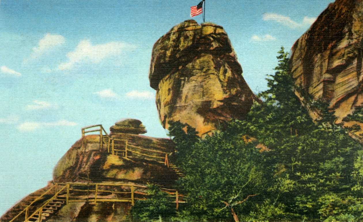 Chimney Rock and Rock Pile, Nyugat-Észak-Karolina, 1942. alkotó: Unbekannt