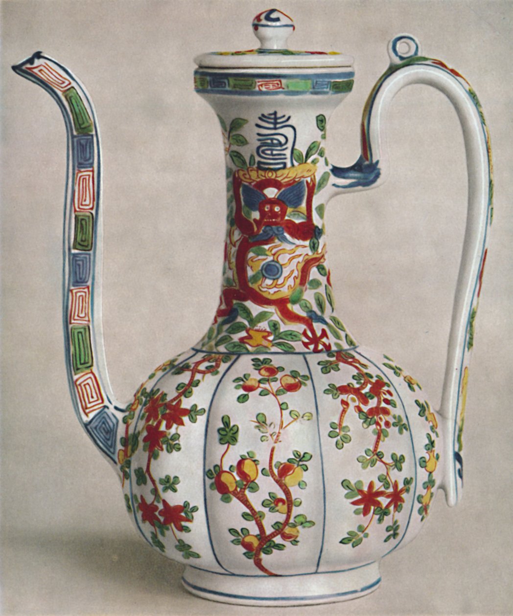 Kínai porcelán kancsó ötszínű díszítéssel. Wan Li korszaka, 1573-1619, 1928 alkotó: Unbekannt