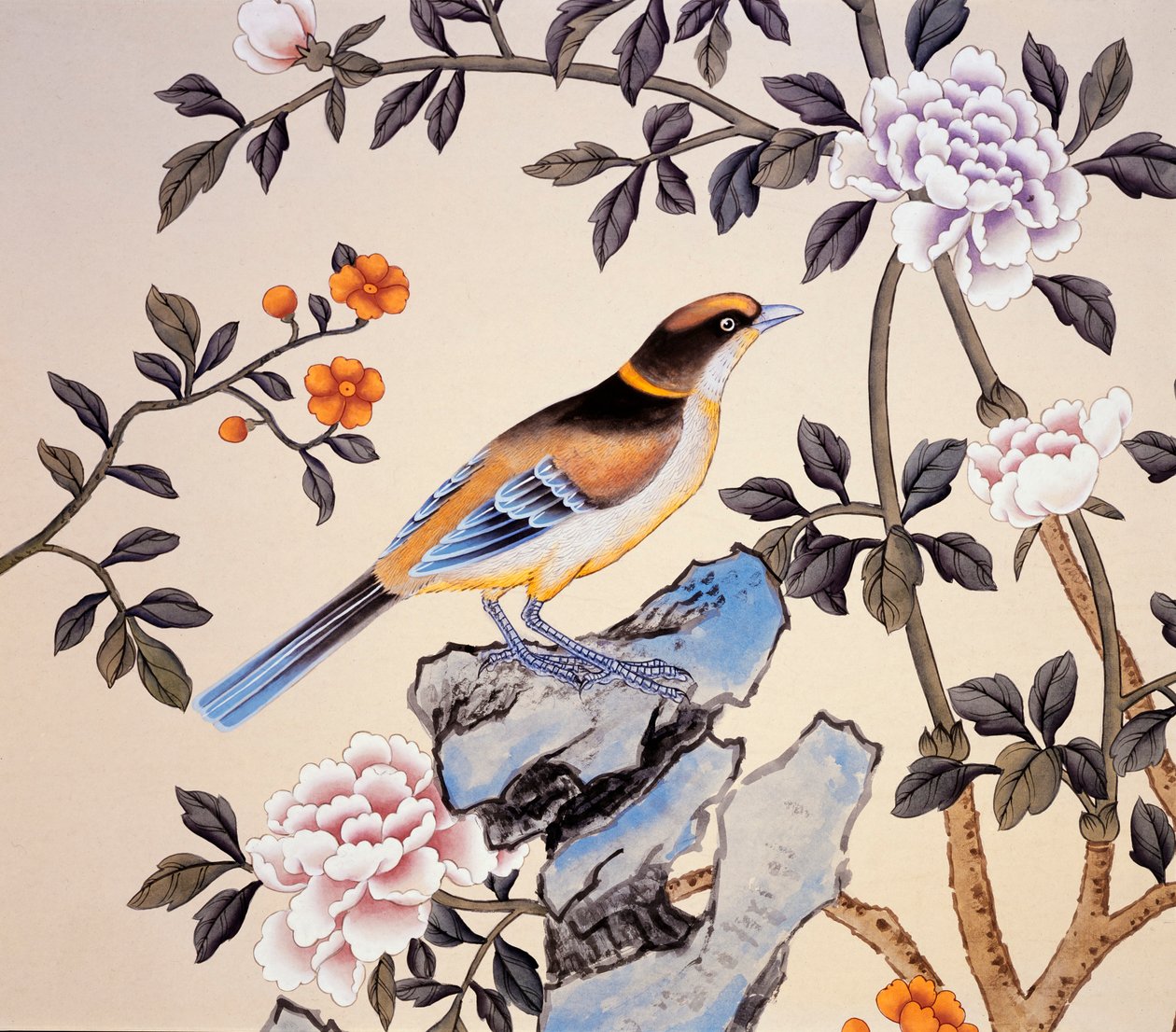 Chinoiserie tapéta, Marble Hill House, Twickenham, Richmond-upon-Thames, London, c2007 alkotó: Unbekannt