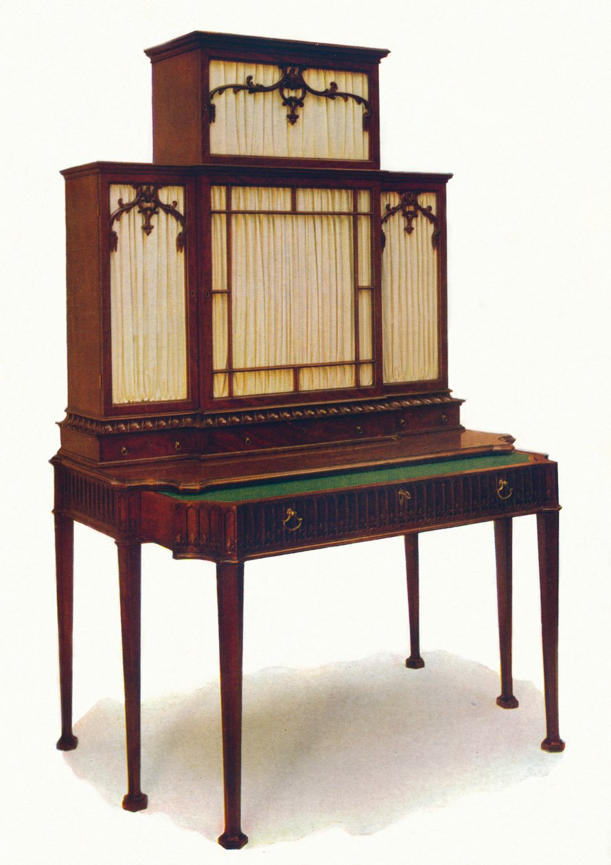 Chippendale Mahogany Secretaire könyvespolc, 18. század közepe, 1930. alkotó: Unbekannt