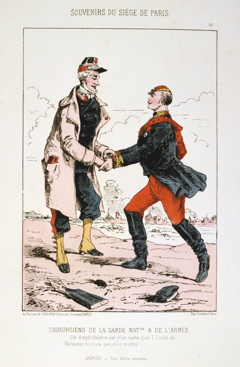 A nemzetőrség és a hadsereg sebészei, Párizs ostroma, francia-porosz háború, 1870-1871. alkotó: Unbekannt