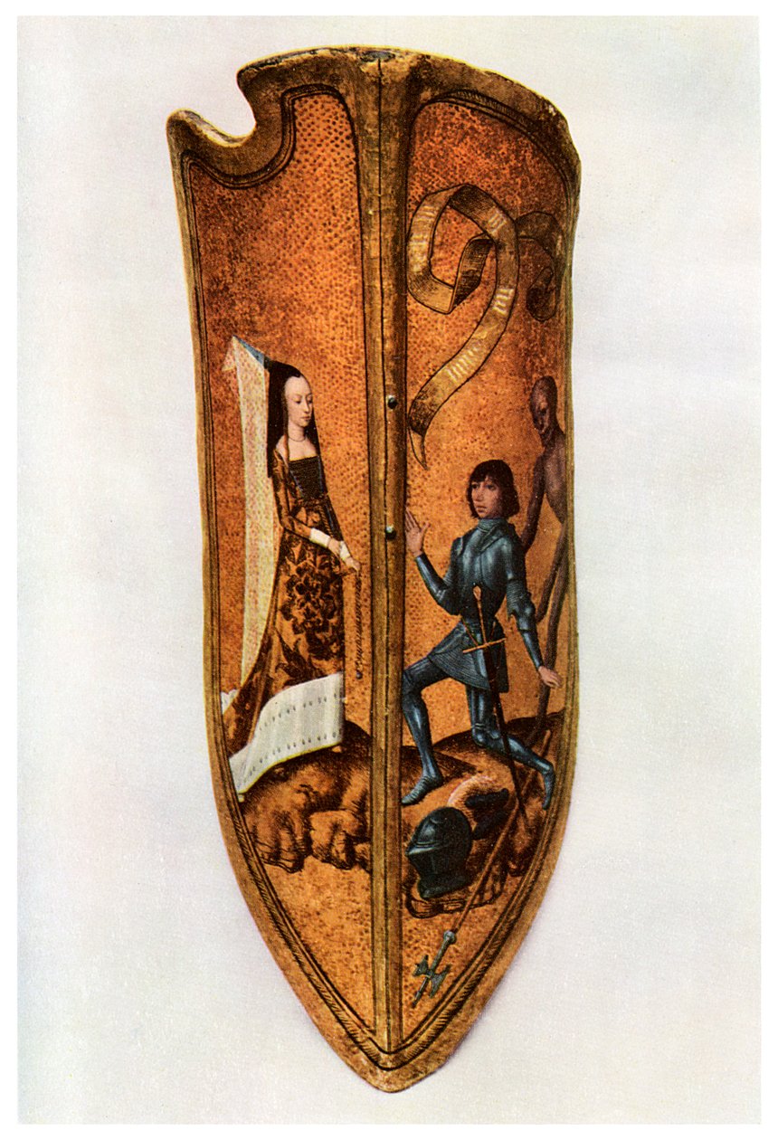 Lovagiasság és udvari szerelem: flamand felvonulási pajzs, c1400 1956 alkotó: Unbekannt
