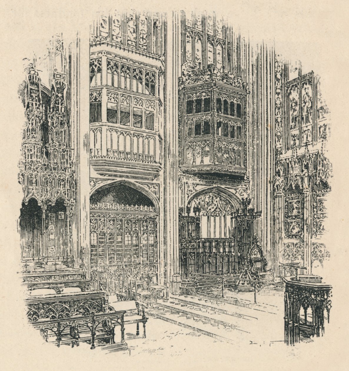 Kórusi standok és királyi szekrény, St. Georges kápolna, 1895 alkotó: Unbekannt