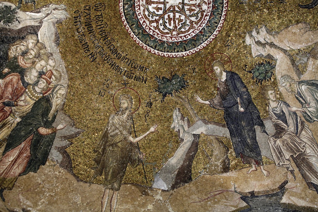 Chora templom múzeum : ifjú Jézus mozaik (balra: Templomdoktorok) Istanbul Turquie alkotó: Unbekannt
