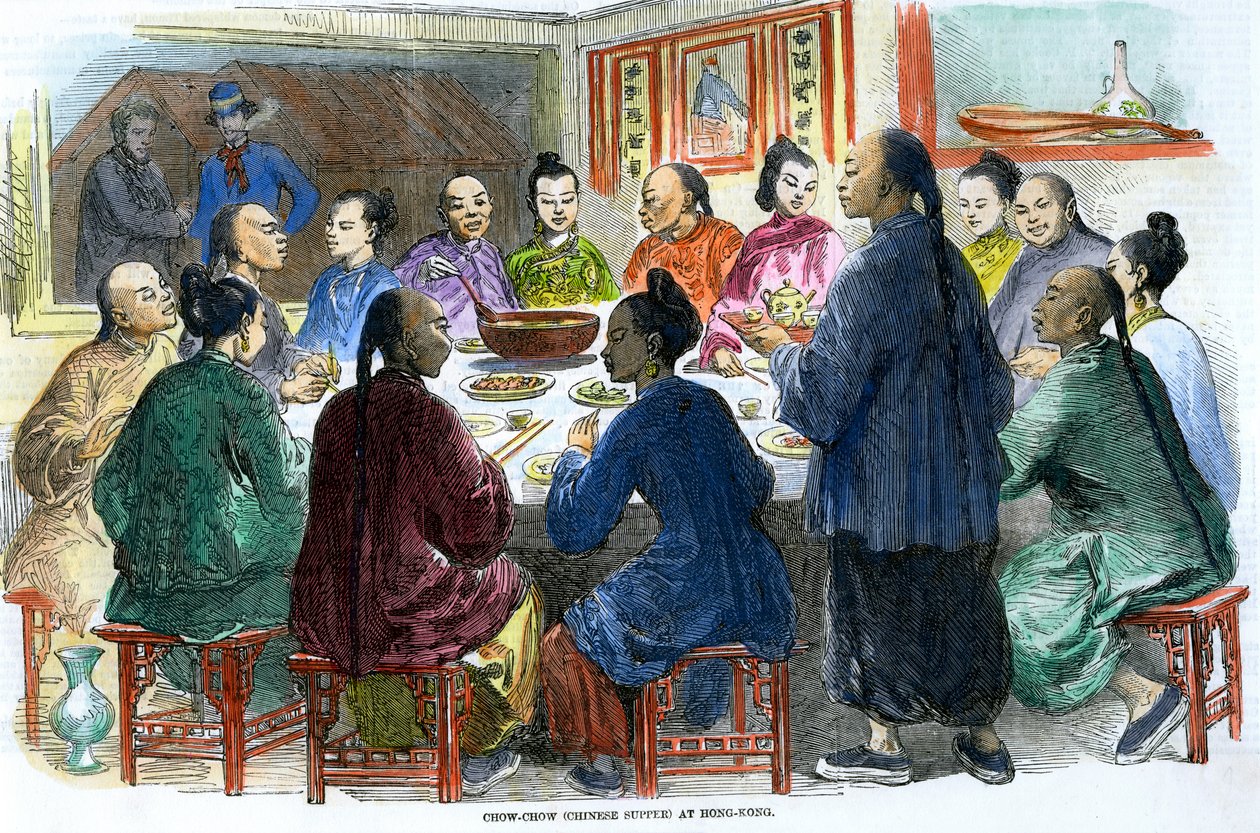Chow-chow kínai vacsora Hongkongban, 1875 alkotó: Unbekannt