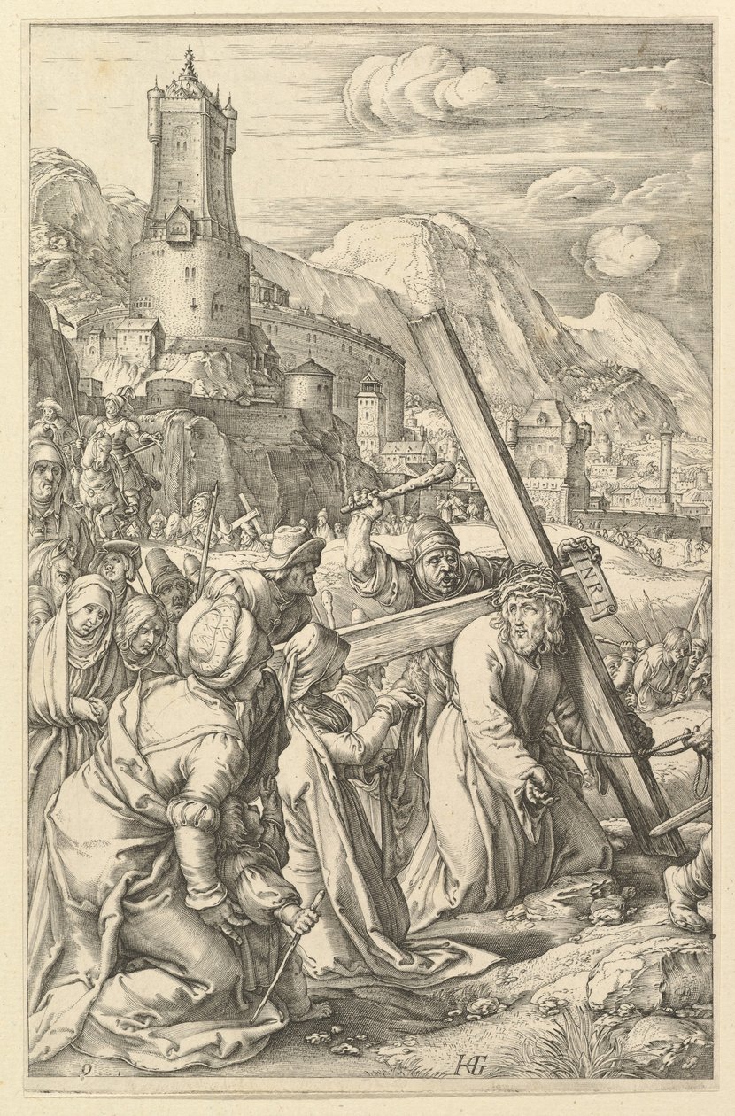 A keresztet hordozó Krisztus, Krisztus szenvedéséből, kb. 1598-1617. alkotó: Unbekannt