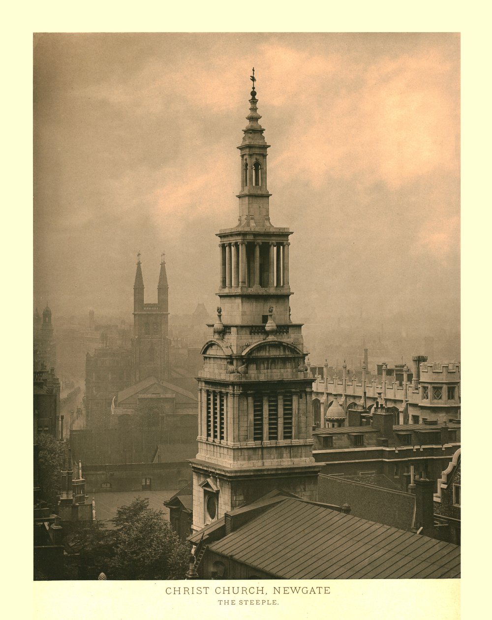 Christ Church, Newgate, The Steeple, 19. század közepe-vége. alkotó: Unbekannt