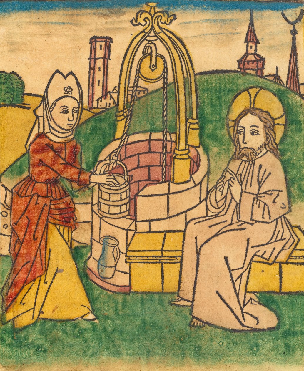 Krisztus és a szamáriai asszony, valószínűleg 1485. alkotó: Unbekannt