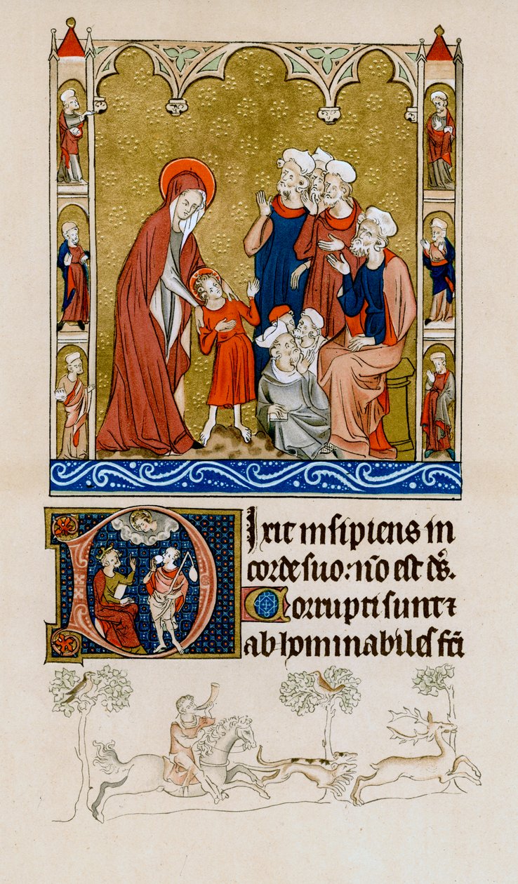Krisztust édesanyja találta meg a templomban, vitatkozva az orvosokkal, c1310-1320 alkotó: Unbekannt