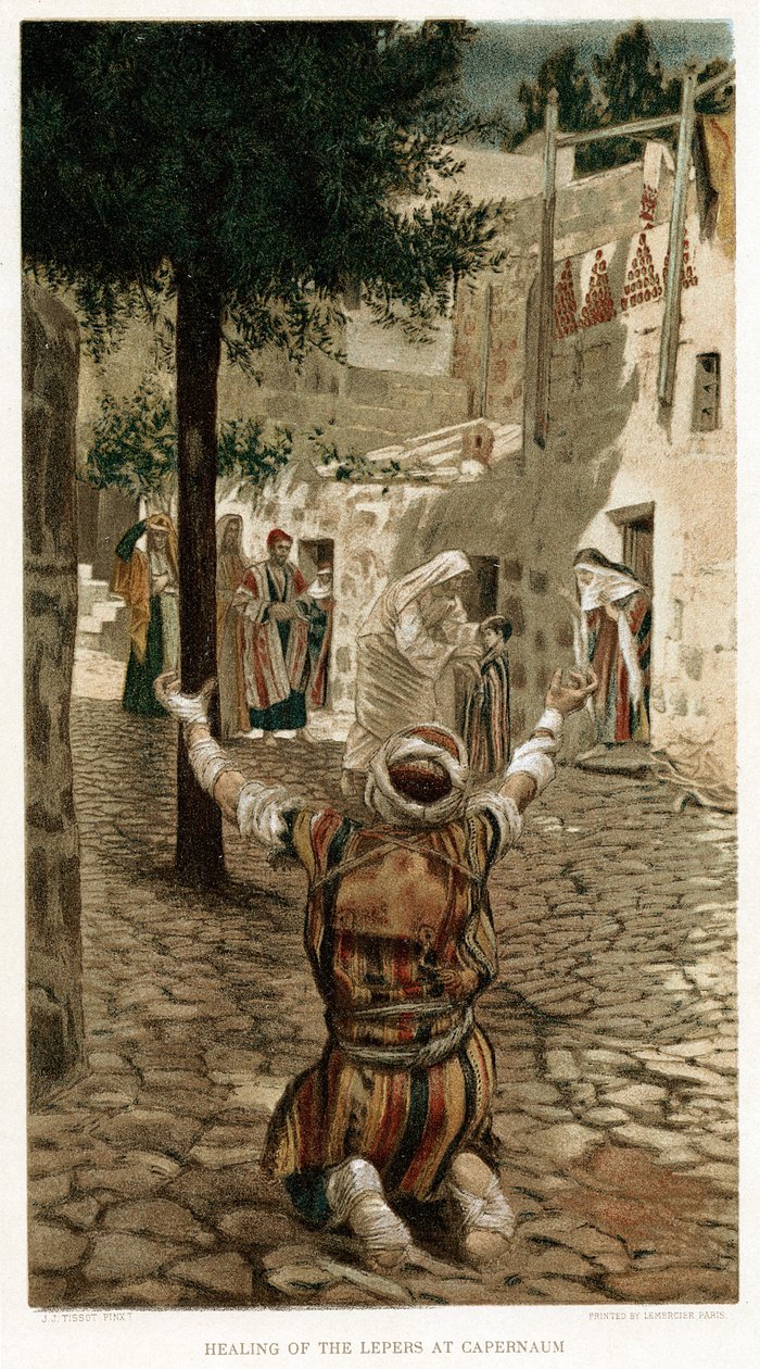 Krisztus meggyógyítja a leprásokat Kapernaumban, 1890 alkotó: Unbekannt