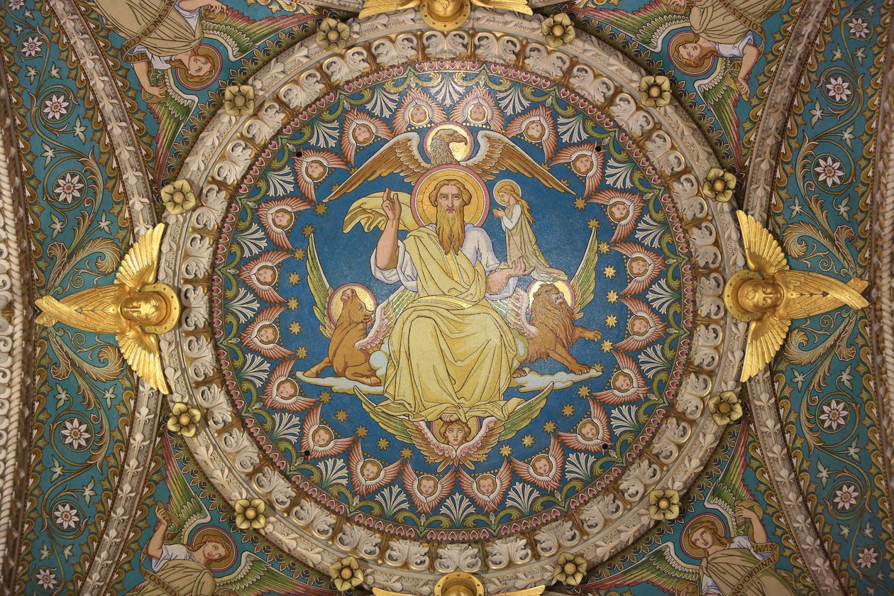 Krisztus a felségben és a tetramorf. A Notre Dame de Fourvière-bazilika. Lyons alkotó: Unbekannt