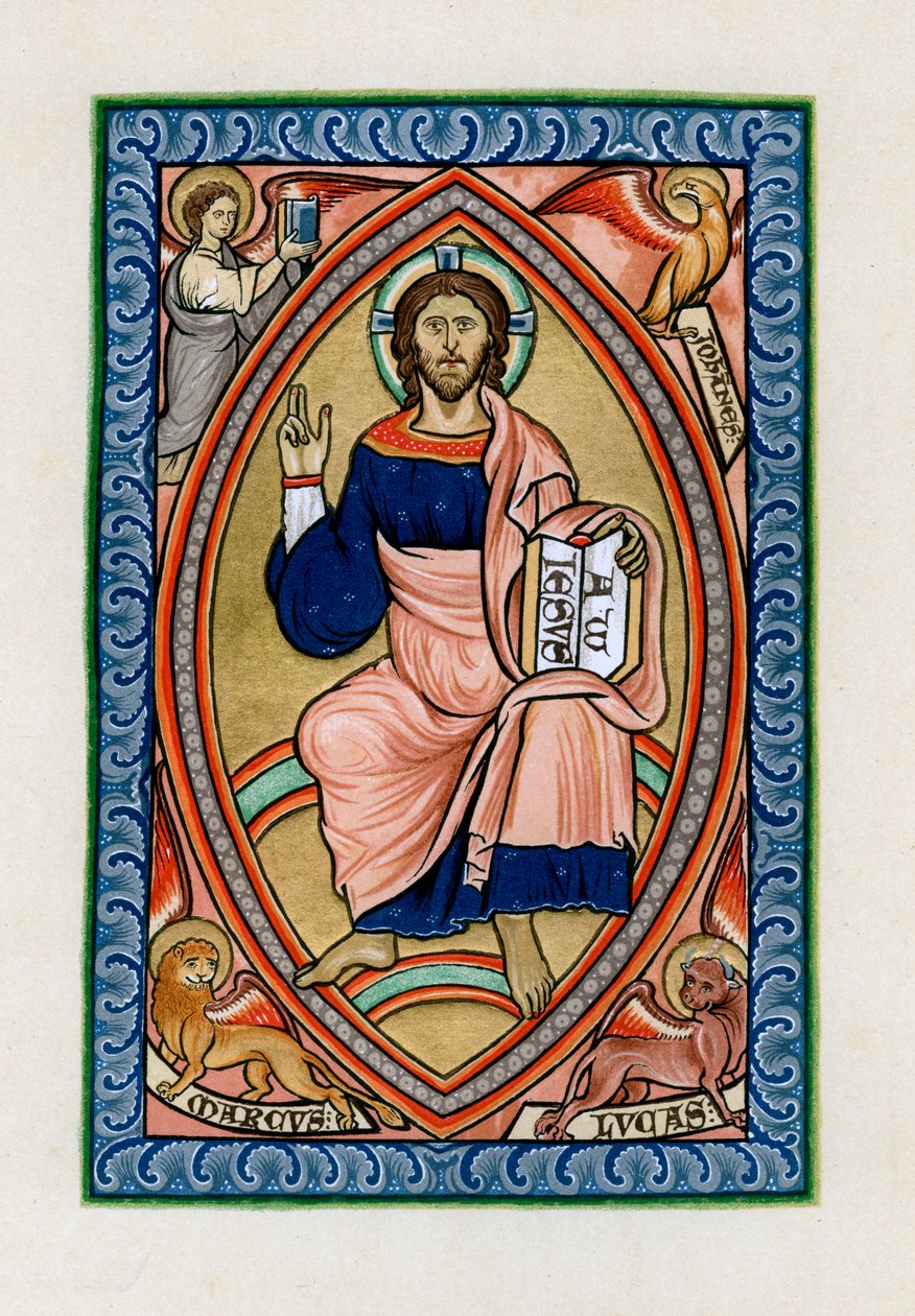 Krisztus a dicsőségben a négy evangélista szimbólumaival, c1200 alkotó: Unbekannt
