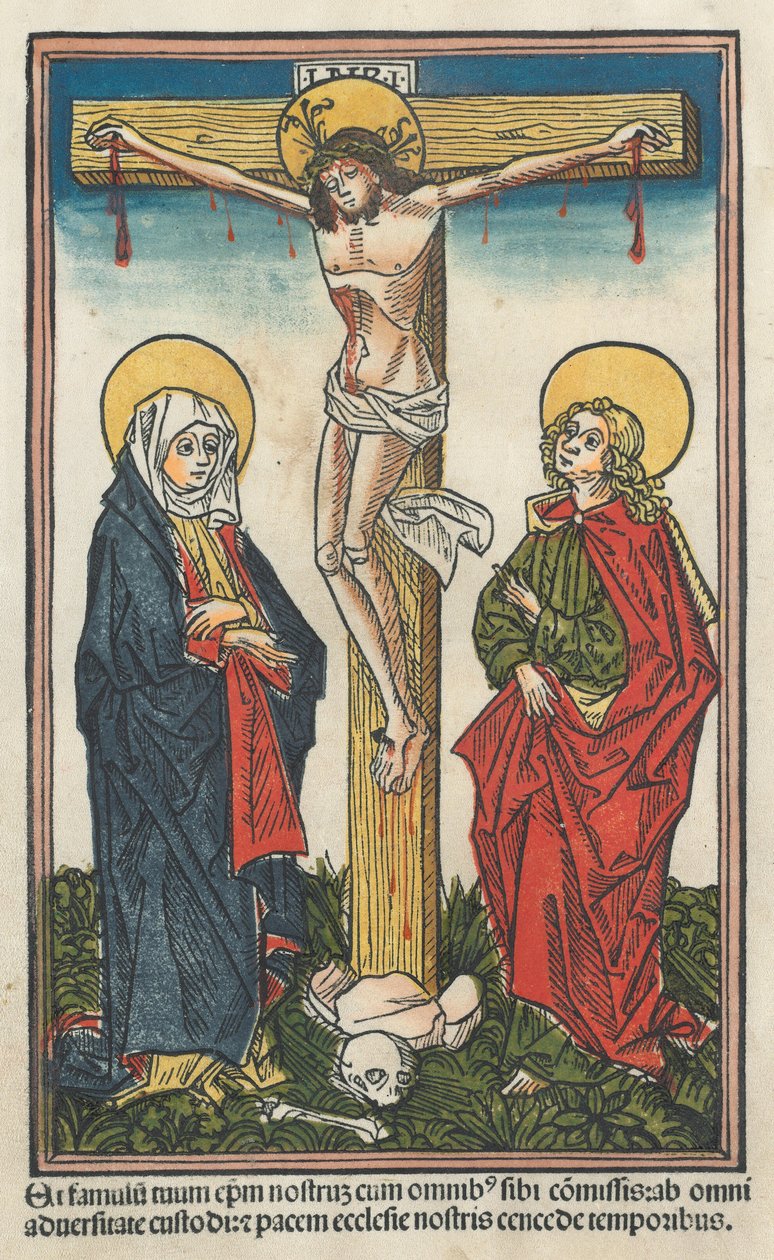 Krisztus a kereszten a Szűzanyával és Szent Jánossal, 1491. alkotó: Unbekannt