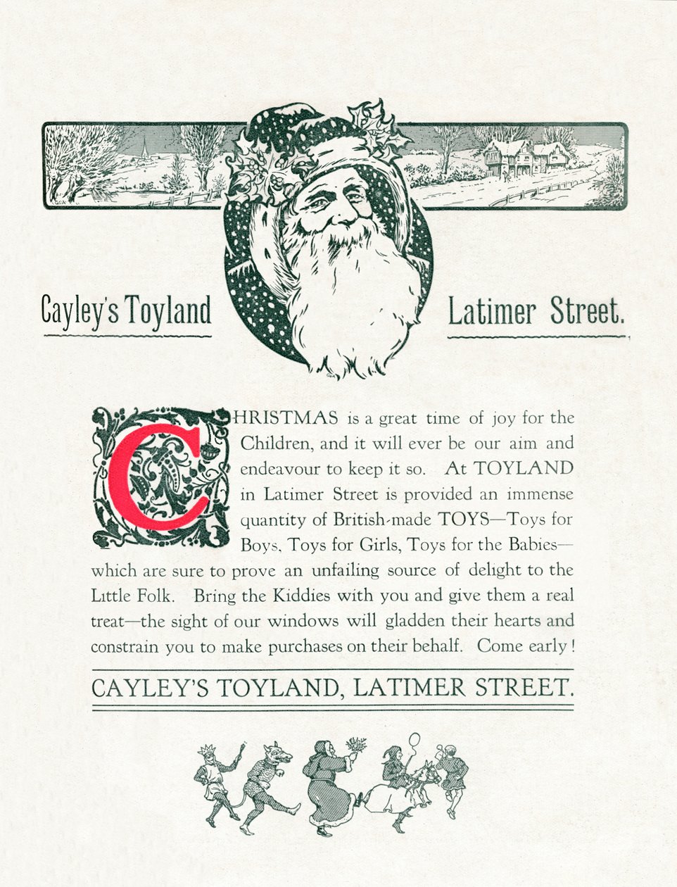 Cayleys Toyland karácsonyi hirdetése, 1917 alkotó: Unbekannt