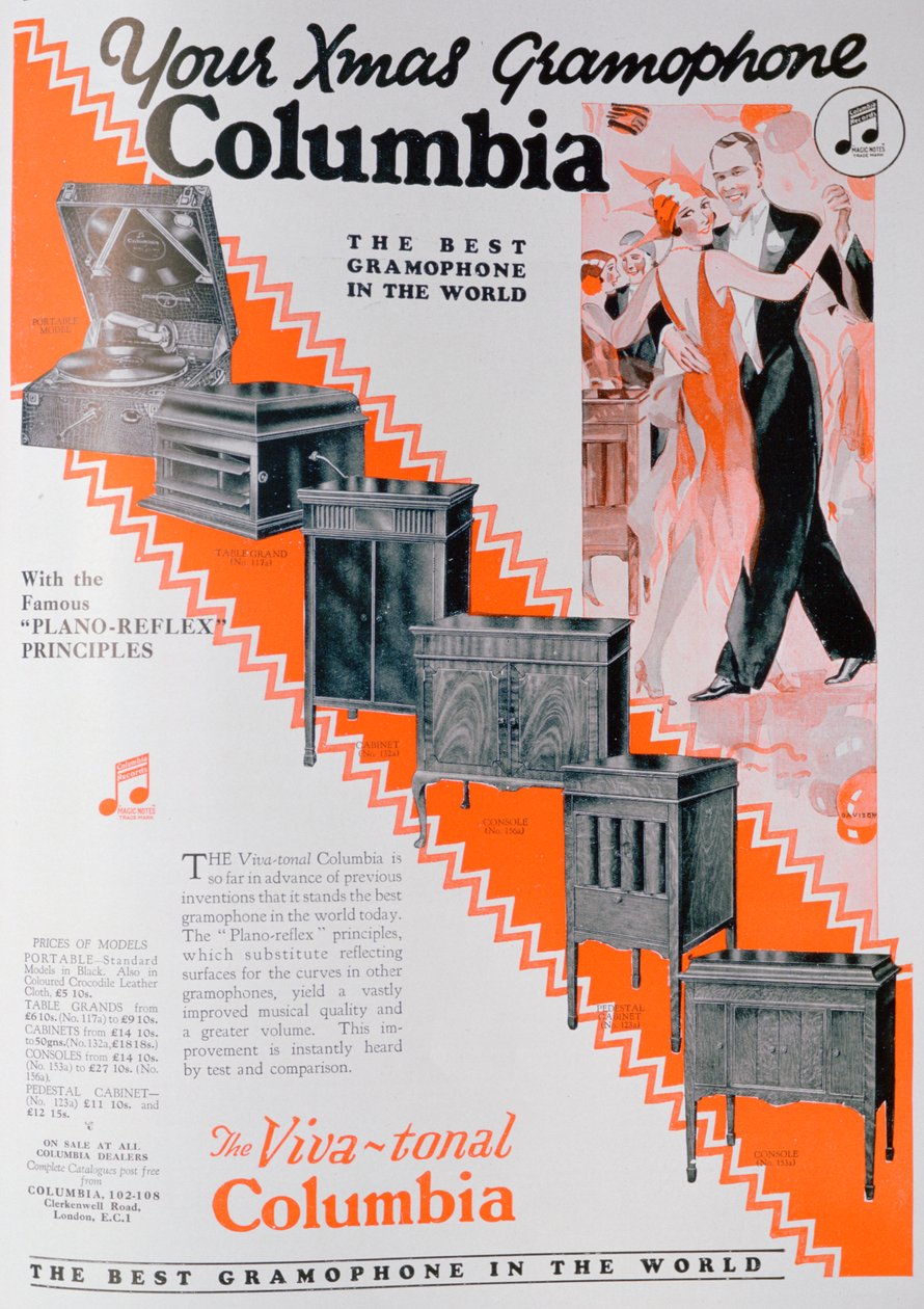 A Columbia Gramophones karácsonyi reklámja, 1929 alkotó: Unbekannt