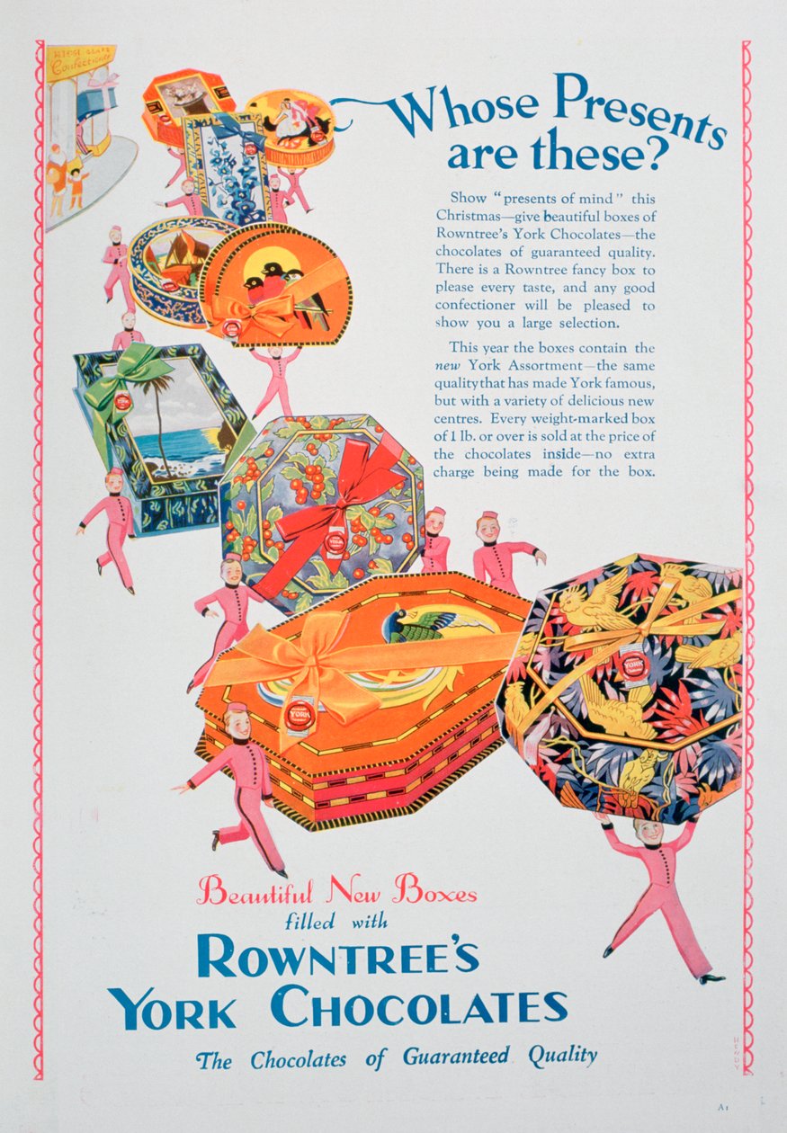A Rowntrees York Chocolates karácsonyi reklámja, 1928 alkotó: Unbekannt