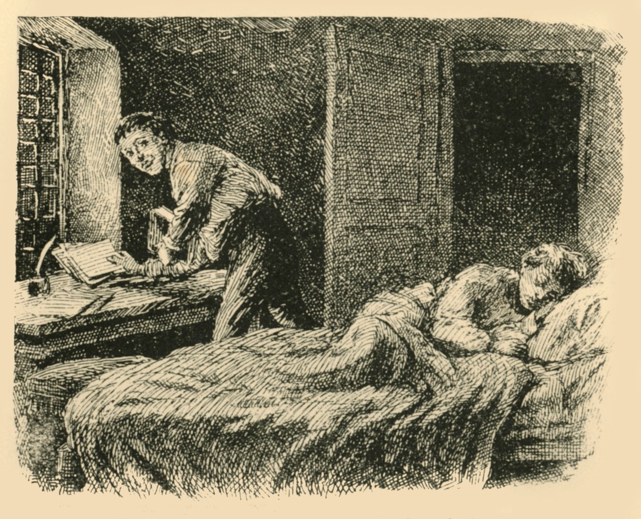 Christoph lefoglalta a kéziratos könyvet és a másolatot, 1907. alkotó: Unbekannt