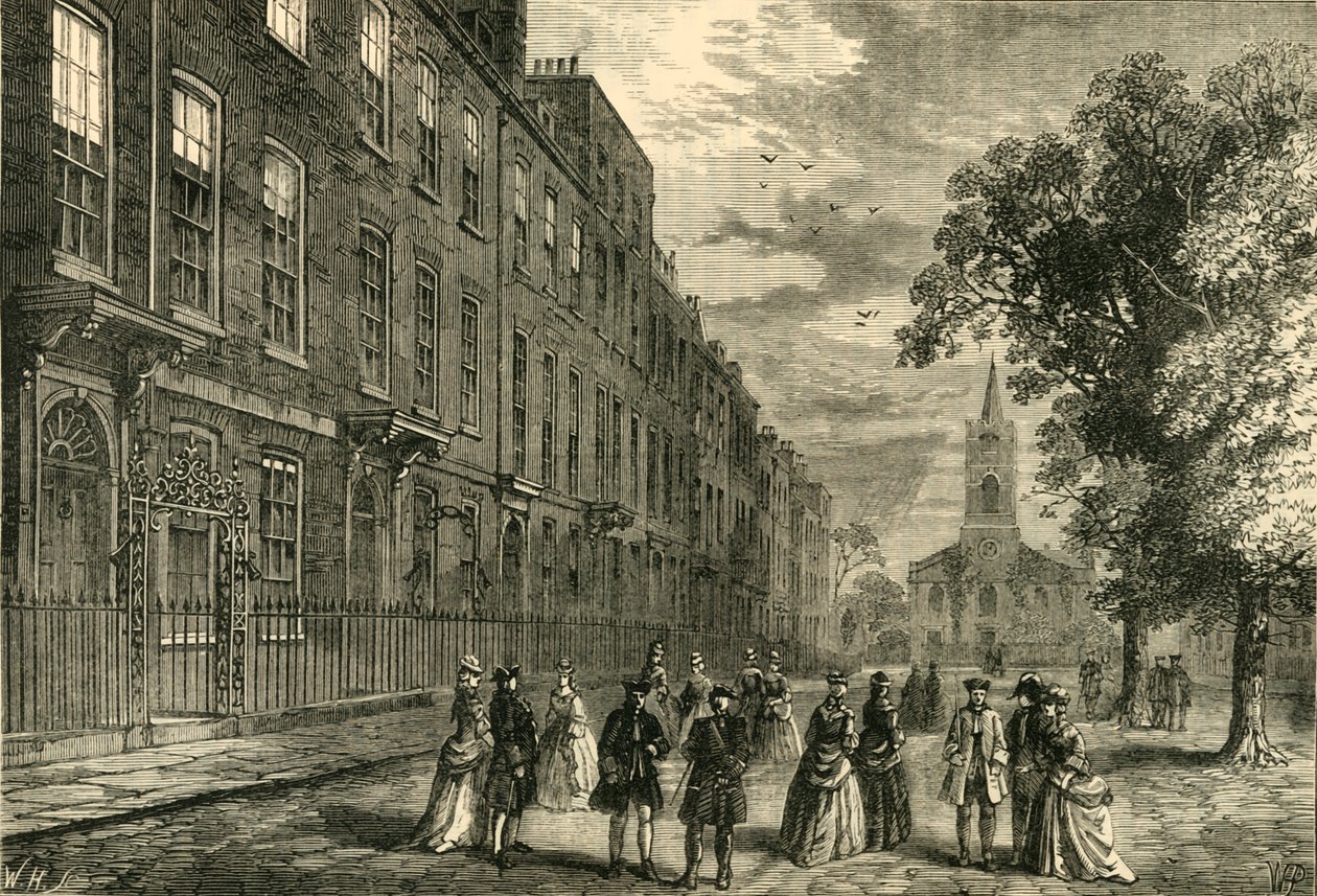 Church Row, Hampstead, 1750-ben, 1876 körül. alkotó: Unbekannt