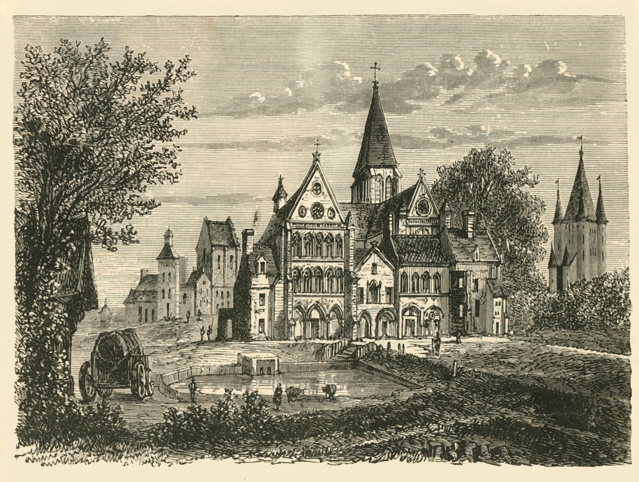Templom és templomtorony, Párizs, 1890. alkotó: Unbekannt