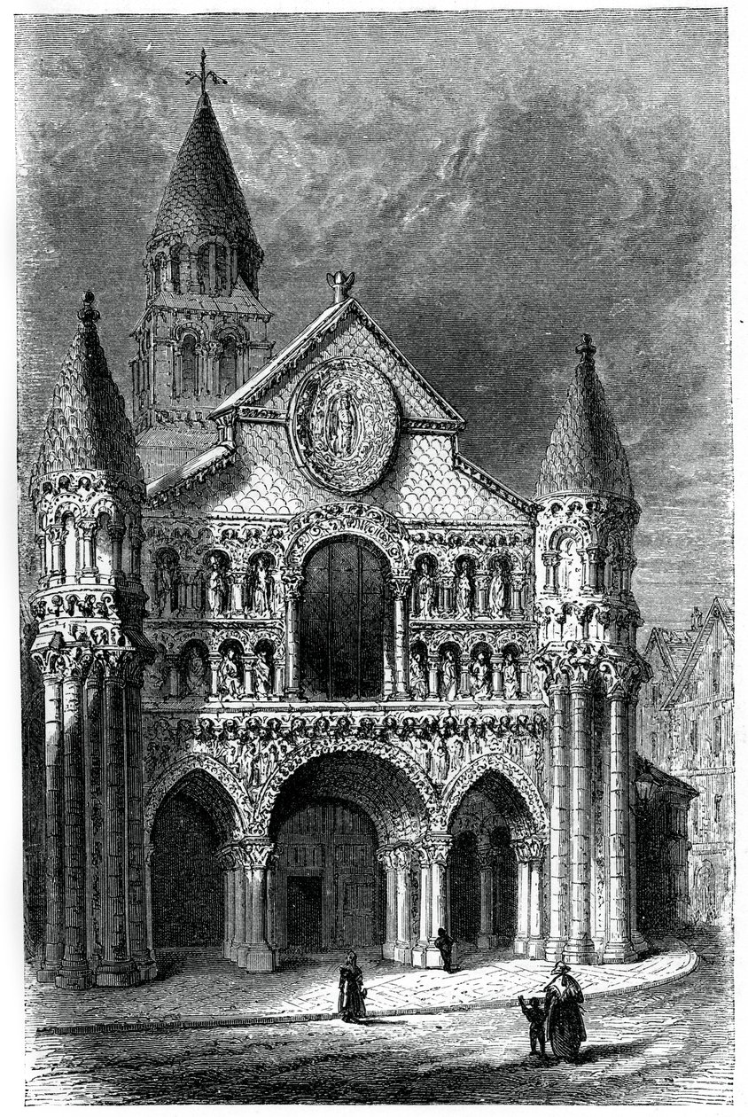 Notre Dame de la Grande templom, Poitiers, Franciaország, 12. század, 1870 alkotó: Unbekannt
