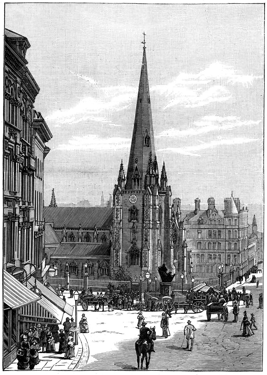 Szent Márton-templom a bikakörben, Birmingham, West Midlands, 1887 alkotó: Unbekannt