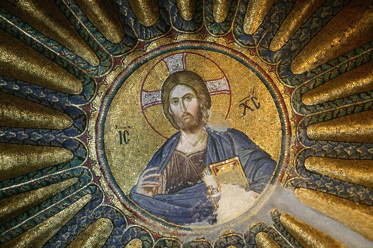 Chora Szent Megváltó temploma. Tetőmozaik Krisztus Pantokrátor (en gloire) Istanbul Turquie alkotó: Unbekannt
