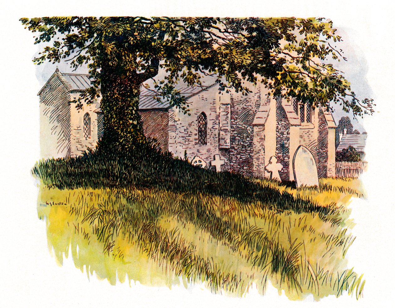 Tolpuddle templomkertje James Hammetts sírjával, 1934 alkotó: Unbekannt