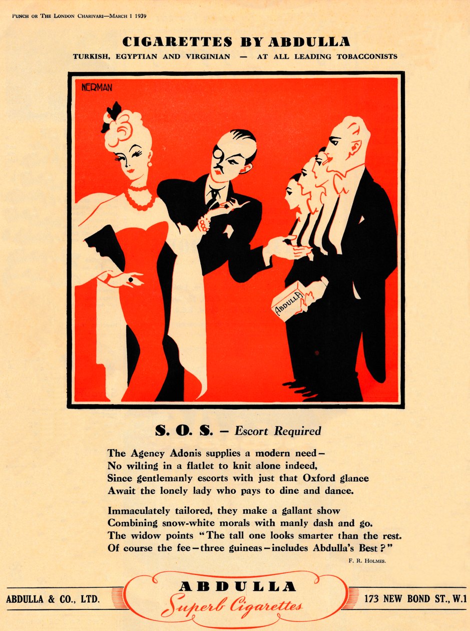 Abdulla cigaretta - S.O.S. - Kísérő szükséges, 1939 alkotó: Unbekannt