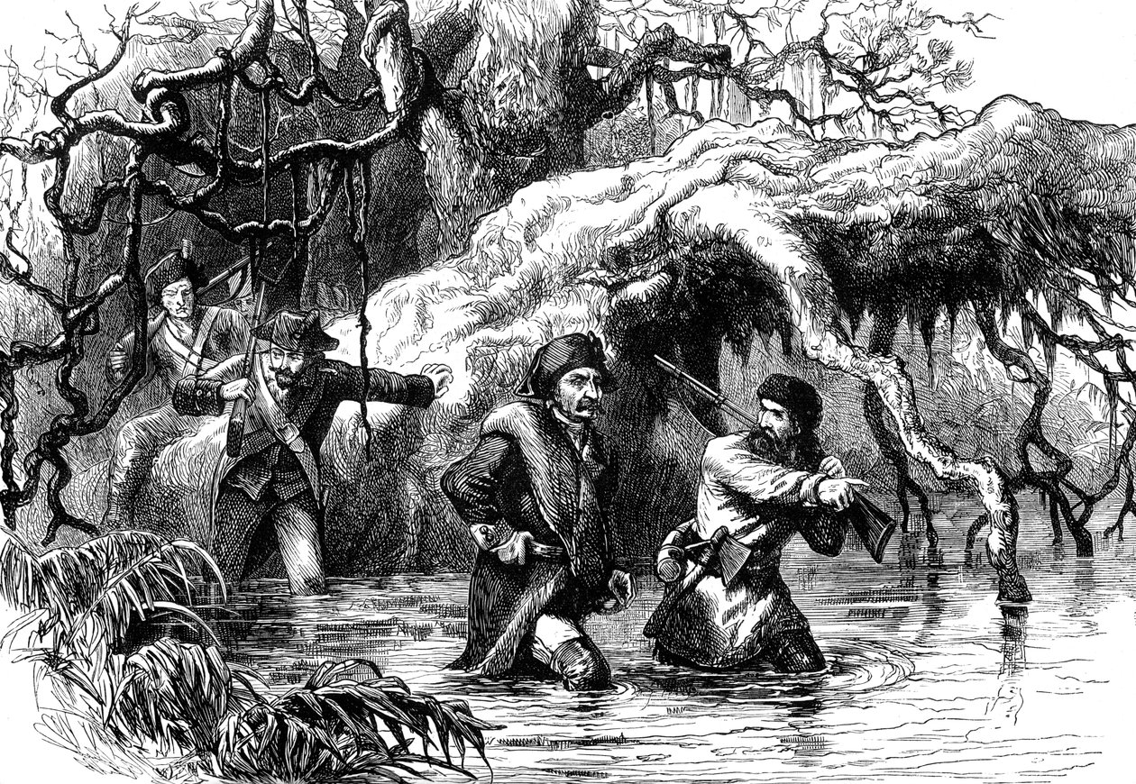 Clark és katonái átkelnek a Wabash-on, c1778-1779 c1880 alkotó: Unbekannt