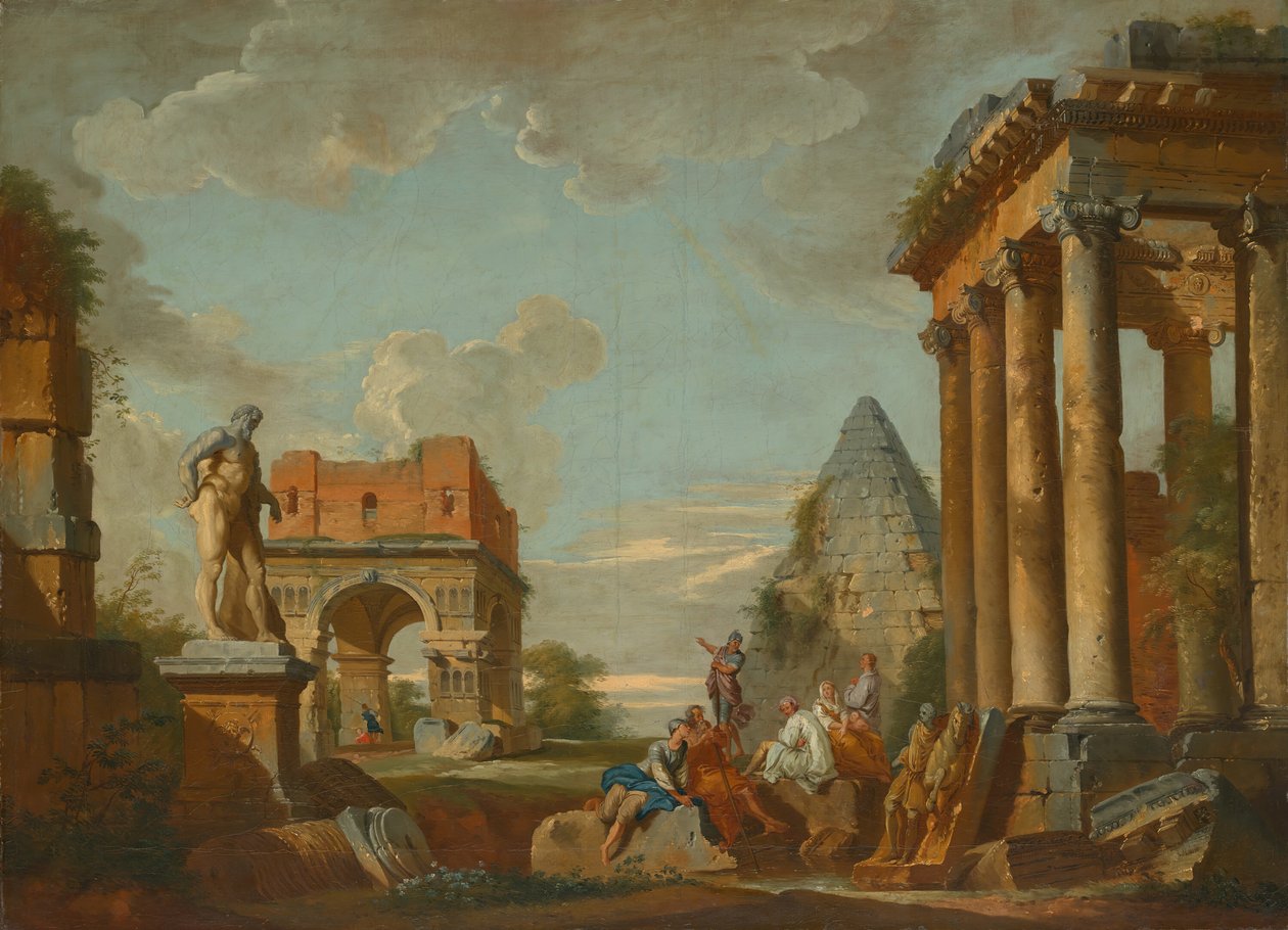 Klasszikus táj, 1750 körül. alkotó: Unbekannt