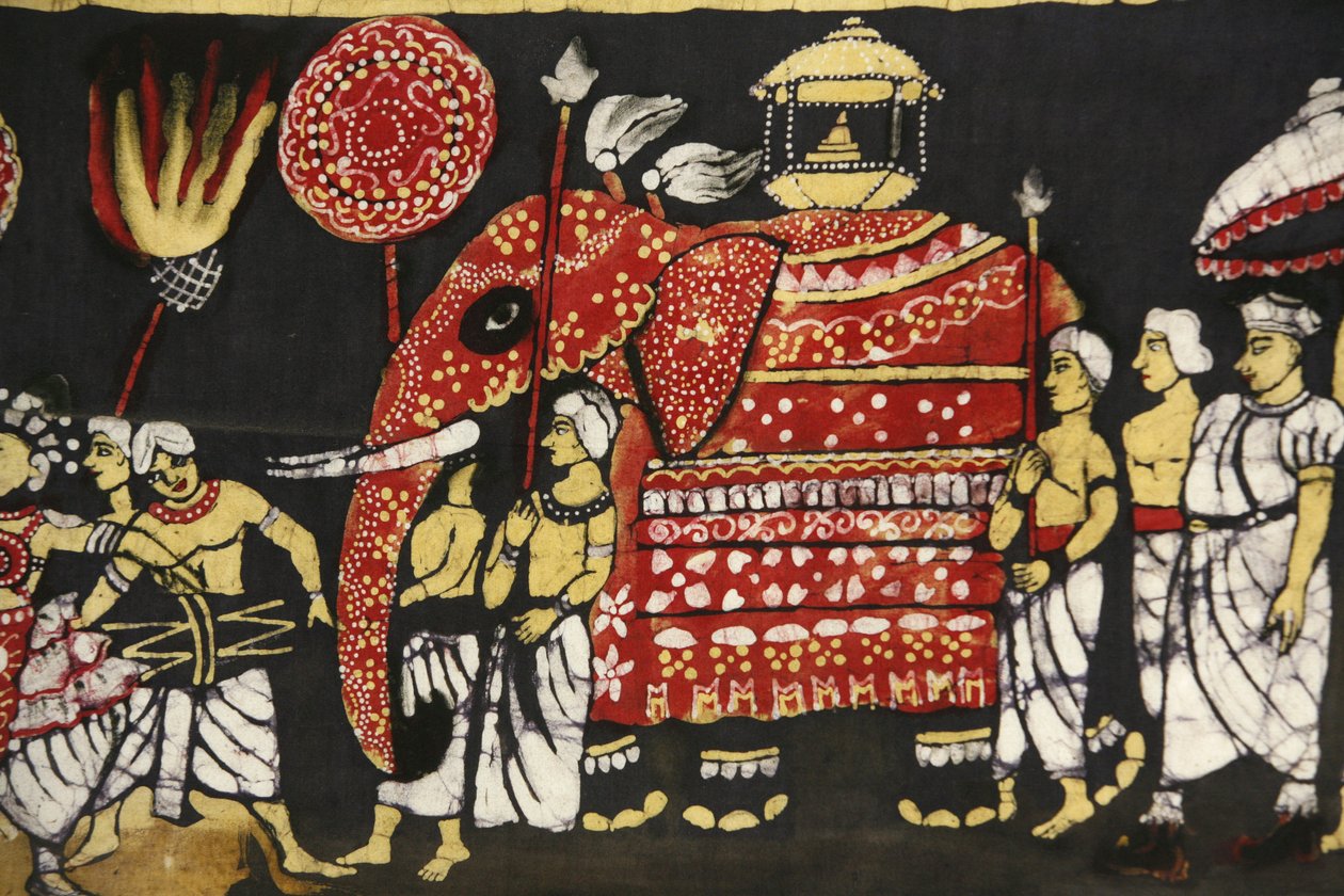 Ruhanyomat, amely a szent Buddha fog-ereklye-zarándoklatot ábrázolja Kandyben, Sri Lankán, Párizs, Franciaország alkotó: Unbekannt