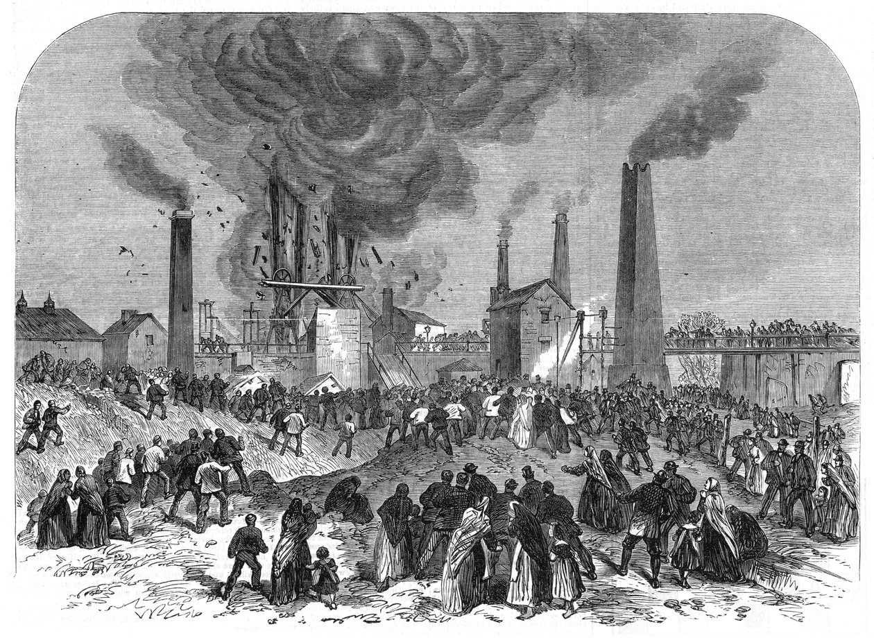 Szénbányászati katasztrófa, Oaks Colliery, Barnsley, Yorkshire, 1866. december alkotó: Unbekannt